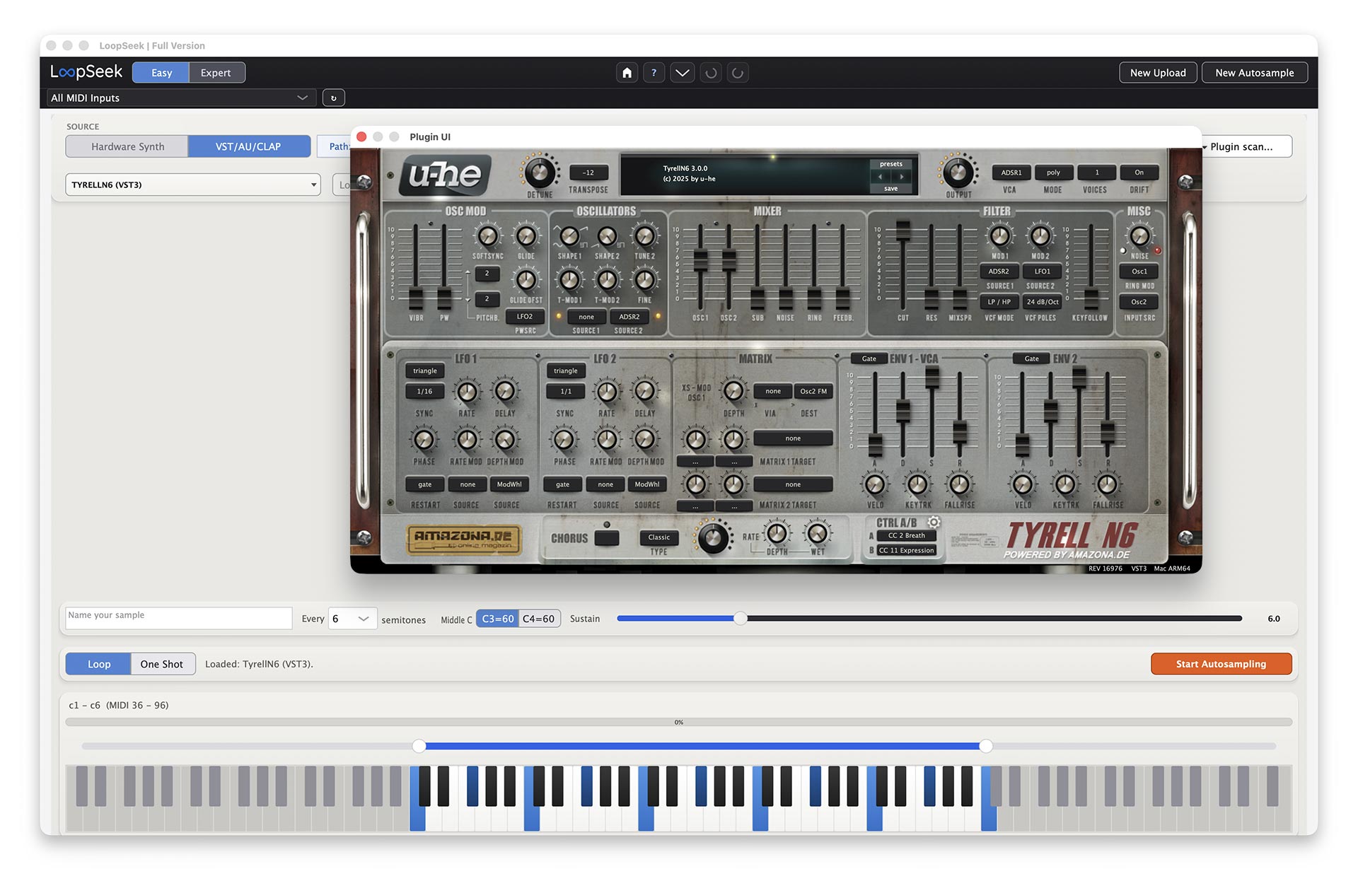 LoopSeek — Autosampler: plugin UI and sampling controls