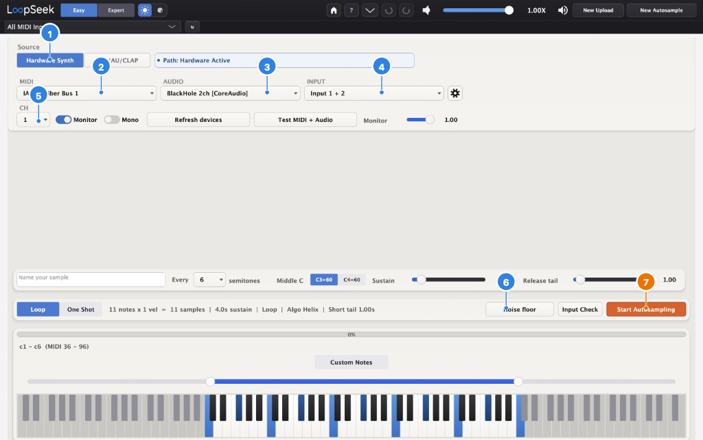 Hardware Autosample Easy with pins