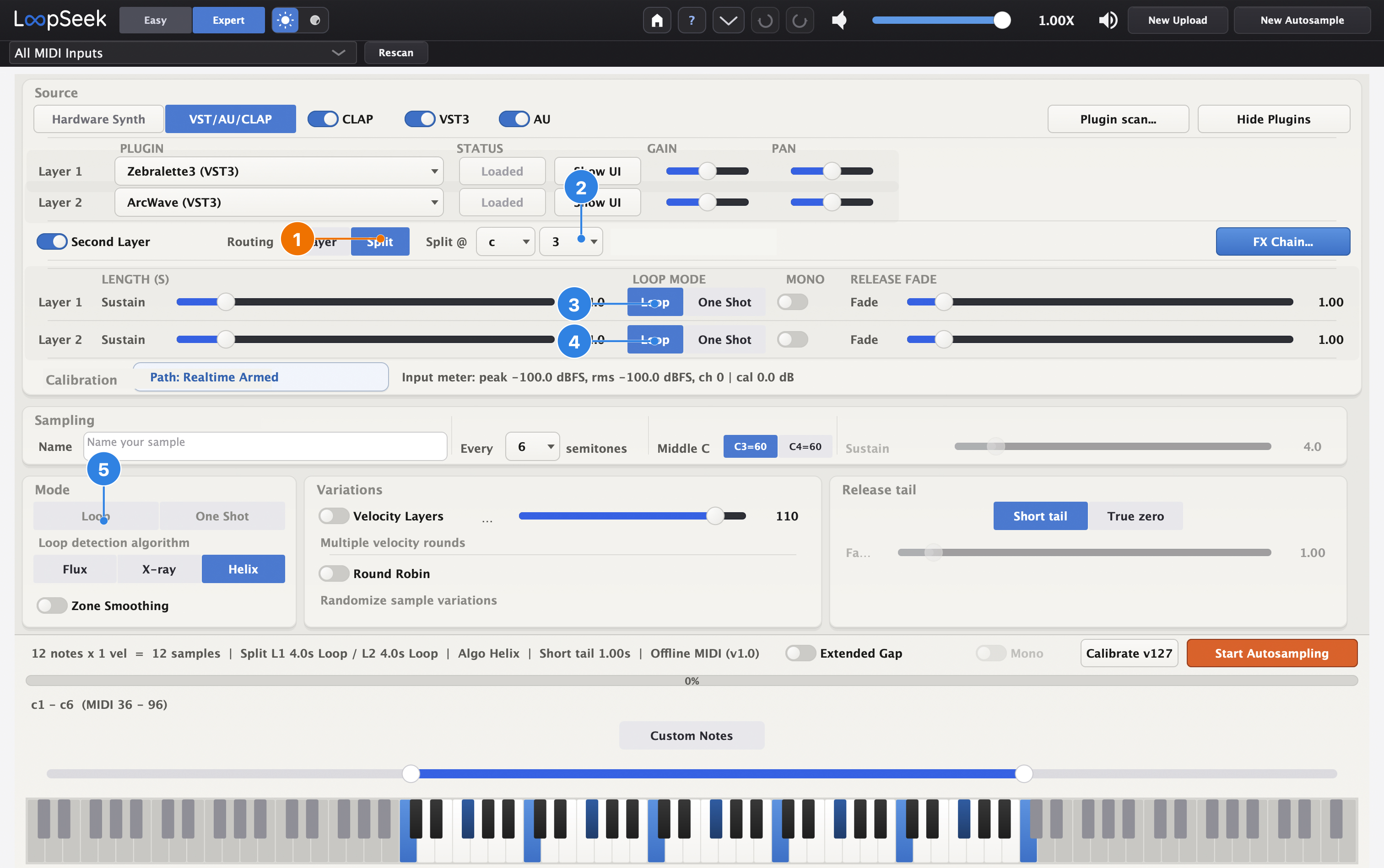Split mode with pins